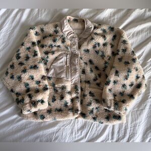 Thread & Supply Cream and Camo Fleece Jacket M